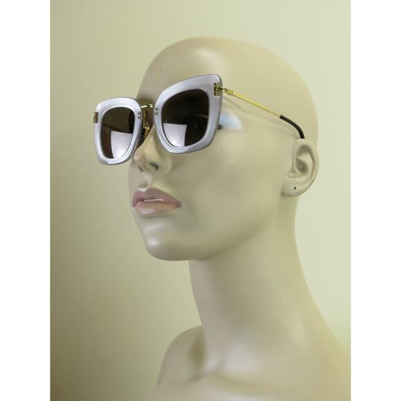 BOUCHERON SILVER GOLD BC0015S 006 CAT EYE 47MM SQUARE SUNGLASSES $ 800 FRANCE main image 11